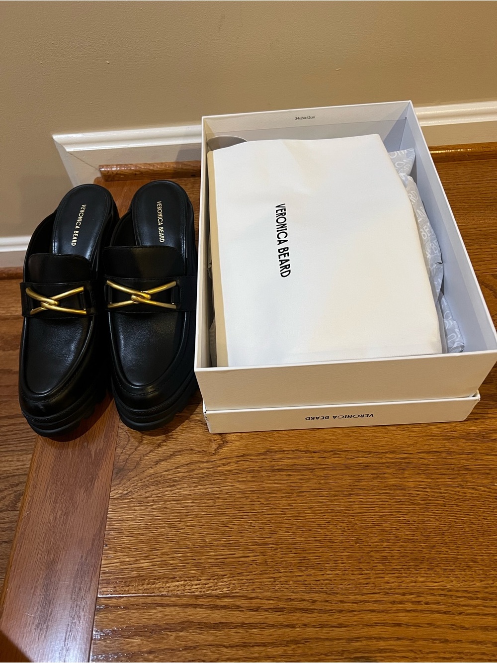 VERONICA BEARD  Chunky Mule Luggage Sole Mules - Picture 4 of 7
